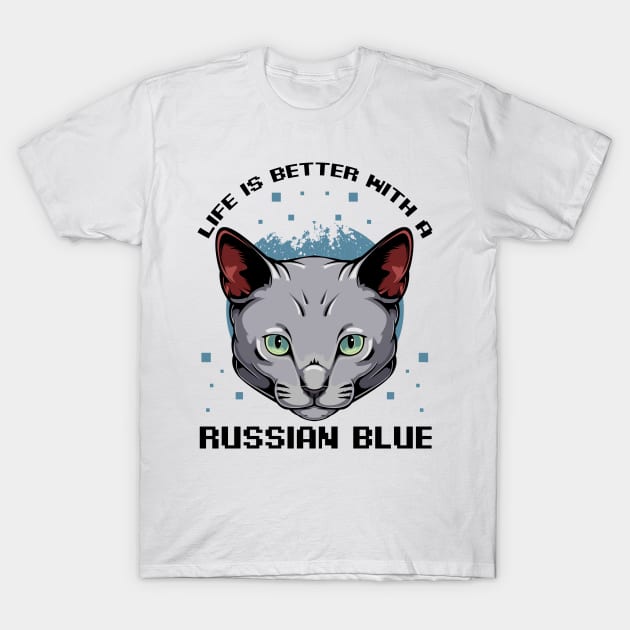 Russian Blue Cat T-Shirt by Lumio Gifts